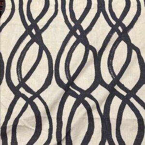 WEST ELM 48" x 63" Set/2 Panels Blue Swirl Curtains 100% Cotton Scribble Lattice
